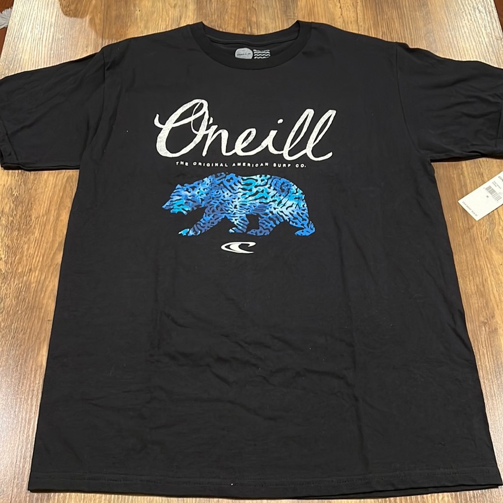 O’Neill Modern Fit Black Cotton Tee w/ Large Graphic Print